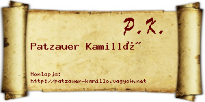 Patzauer Kamilló névjegykártya
